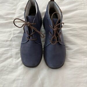 Jambu Navy Lace-Up Ankle Booties
